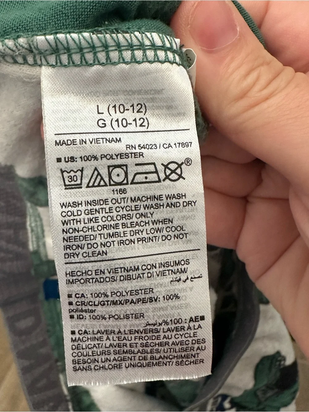 Old Navy Boys Fleece Pajama Pants with Green Dinosaur Print Large